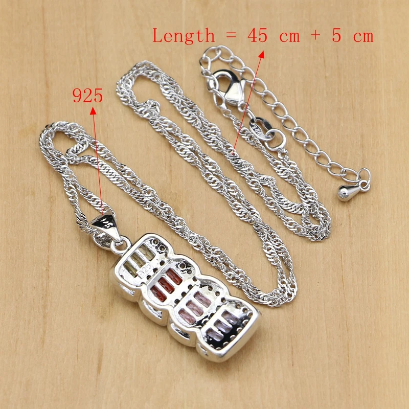 Silver 925 Bridal Jewelry Cubic Zirconia Beads Jewelry Sets For Women Wedding Accessories EarringsPendantRingsNecklace Set (11)