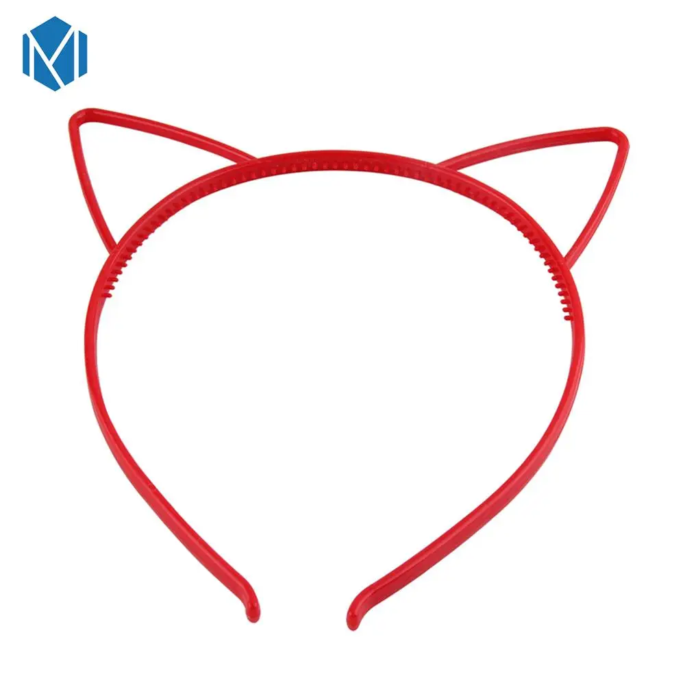 cat ear J M MISM 1 шт., ободки с кошачьими ушками для девочек, корона, тиара, принцесса, с пластиковым животным, лента для волос, Бабочка, бант, аксессуары, головные уборы для девочек - Цвет: cat ear J