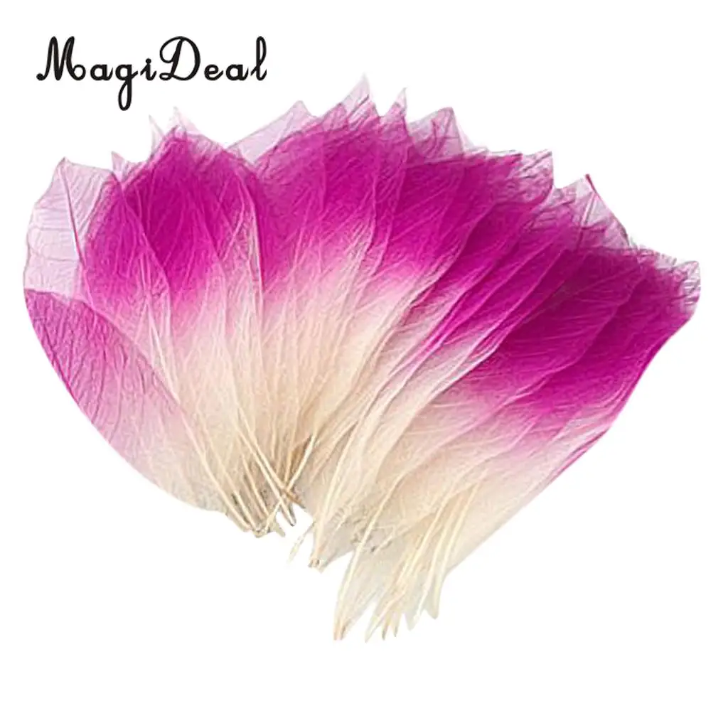 100pcs Natural Magnolia Skeleton Leaf Leaves Embellishment for DIY Crafts Purple Blue