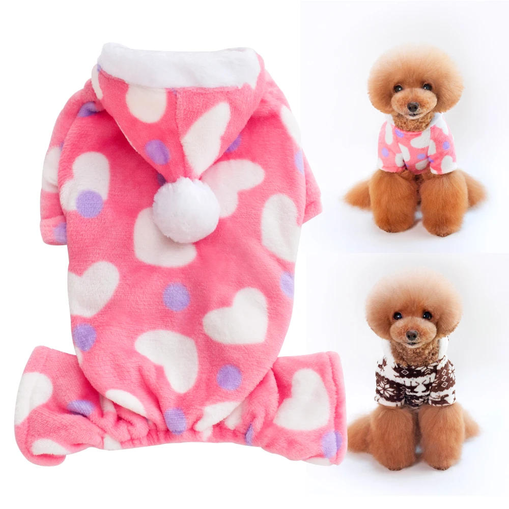 

Pet Dog Clothing Winter Fleece Cat Dog Puppy Clothes Coat Dog Pajamas Hooded Costume For Small Medium Dogs Cats Chihuahua S-2XL