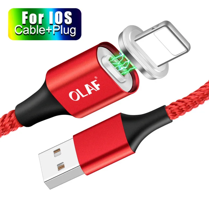 Магнитный кабель OLAF Usb c Micro Usb type C для быстрой зарядки, магнитное зарядное устройство Microusb type-C для Iphone 7 Xs MAX samsung Xiaomi Usb-c - Цвет: Red 8 Pin Cable