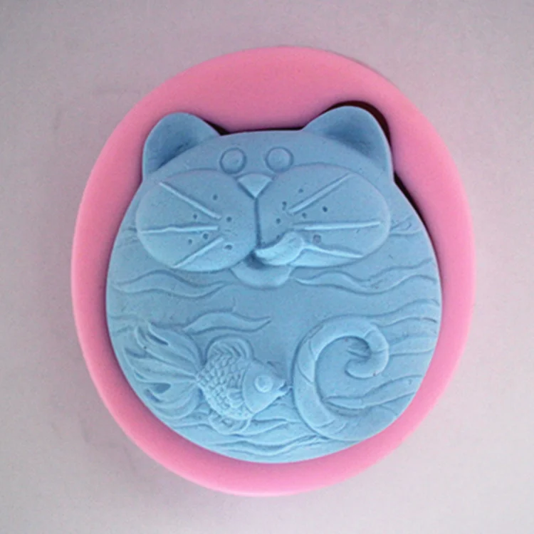 New Cat&fish Craft Art Silicone Soap Mold Craft Molds Diy Handmade Soap