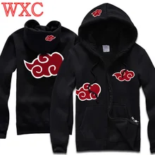 Hoodie Naruto Uchiha Sasuke Cosplay Capa de Akatsuki Uzumaki Naruto Chaqueta Invierno Gruesa Cremallera Con Capucha 2016 Anime WXC