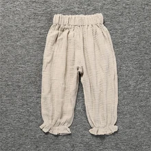 Одежда для детей и малышей, детские штаны-шаровары для девочек, одежда детские штаны Летние штаны для малышей однотонные модные длинные штаны