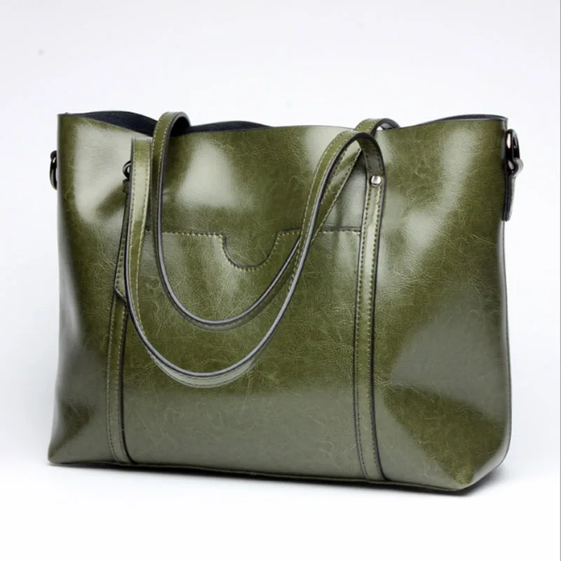 Простая модная женская сумка из натуральной кожи, сумка для покупок, большие сумки через плечо, Женская Повседневная сумка на плечо, сумка-тоут