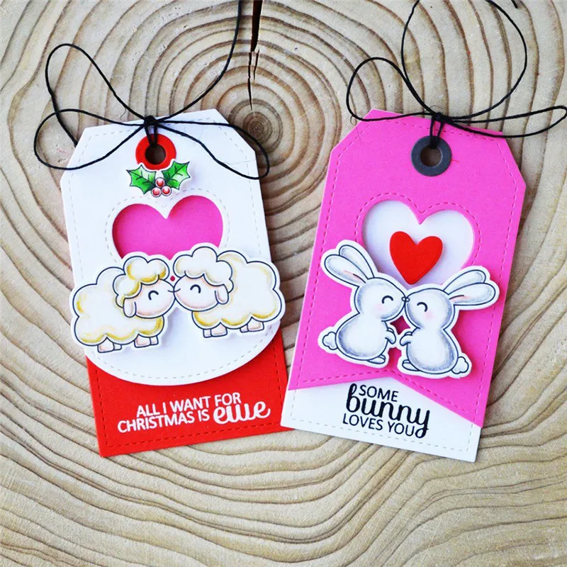 

GJCrafts Stamps Clear and/with Dies Sheep for Card Making Cutting Dies Bunny for Scrapbooking Metal Dog Craft New