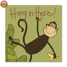 Картина по номерам художественная краска по номеру обезьяна съесть банан цифровая краска ing Happy Monkey танцующий мультфильм счастливый первый я счастливый