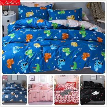 

Dinosaur Paradise Pattern Kid Soft Cotton Bedding Set 3pcs 4pcs Bed Linen Single Twin Double Queen King Size Duvet Cover 150x200