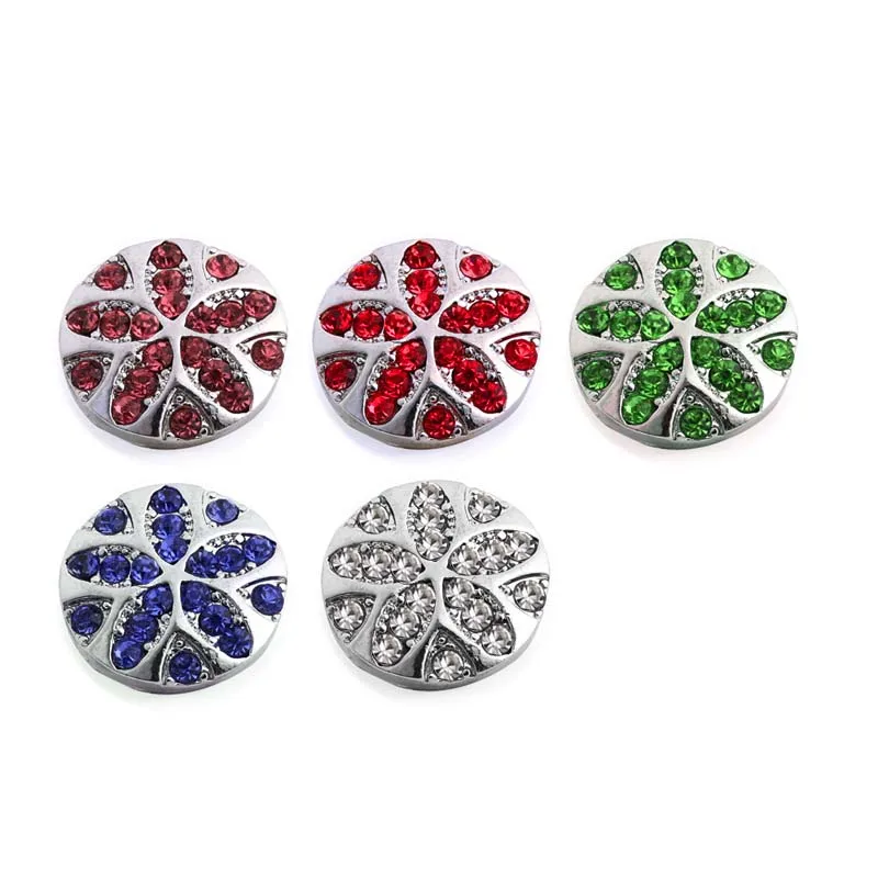 

Wholesale 022 3D 18mm 20mm rhinestone metal snap button for Bracelet Necklace Jewelry For Women Fashion accessorie