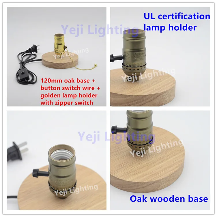 Эдисон Ретро дубовый деревянный Золотой гладкий держатель лампы потолочная Роза для настольной лампы декоративная лампа со светодиодной трубкой освещение аксессуары