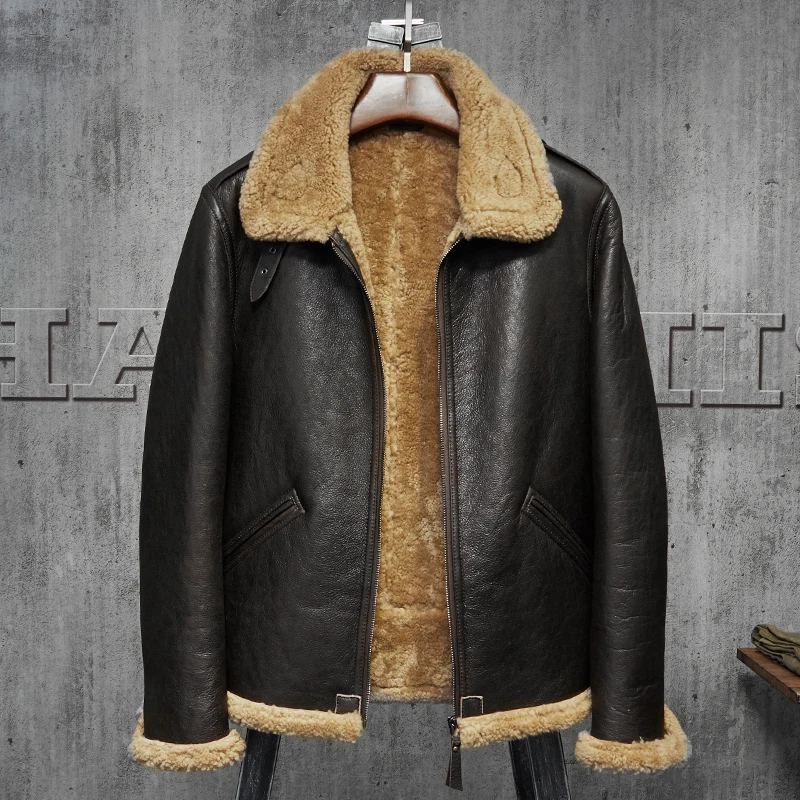 Pilots Coat Men's Shearling Sheepskin Jacket Men's Fur