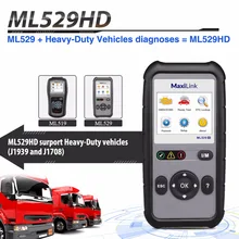 AUTEL ML529HD OBD2 Scanner with Enhanced Mode 6 One-Key Ready Test for Heavy-Duty Code Reader Automotive Car Diagnostic tools