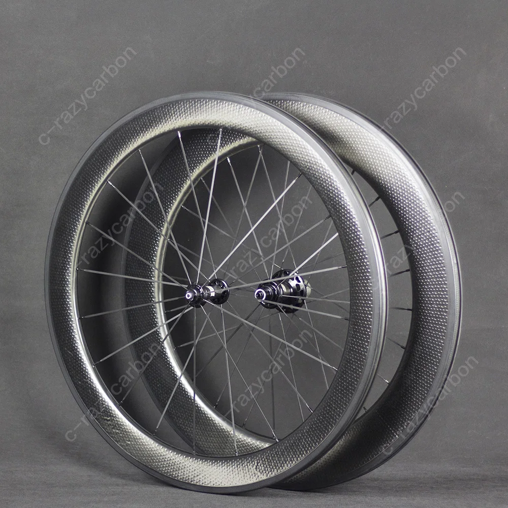 Clearance Front/Rear Dimple Carbon Wheels 2 Year Warranty 80mm Clincher Road Bike Carbon Wheel 700C Road Bike 0