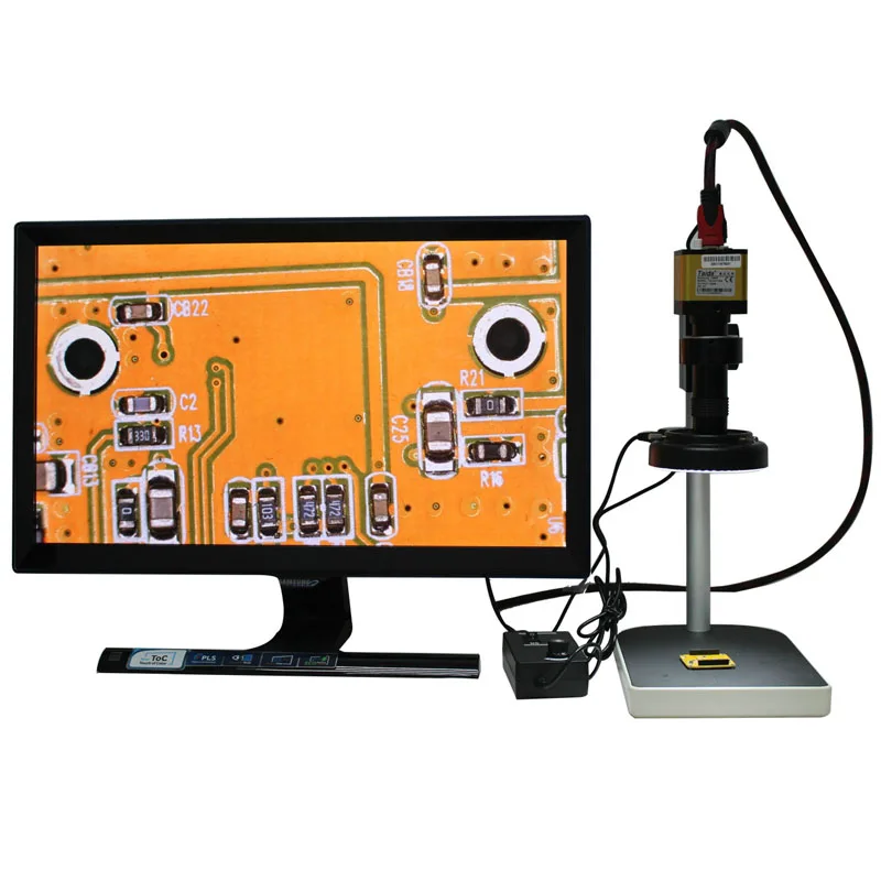 

1080P 60fps HDMI Industrial Digital Microscope Camera+100X High Distance Working Lens+LED Lights+Adjustment Holder
