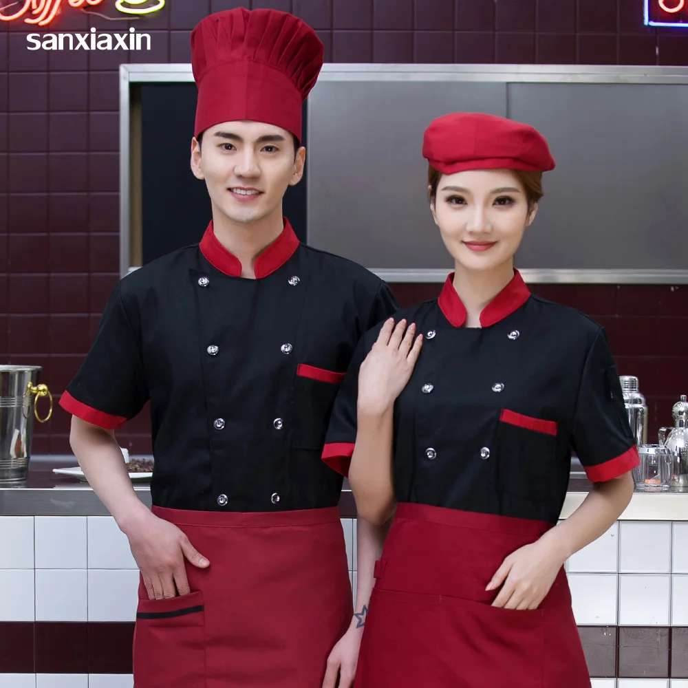 

unisex high quality chef uniform short sleeves Food Service restaurant catering Kitchen Chef Jackets chef coat