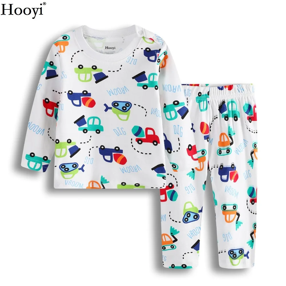 Hooyi Fashion Baby Boys Pajamas Clothes Set Newborn Jumpsuist Baby Sleepwear 100% Cotton Cartoon Planes Bebe Clothing Hot Sale