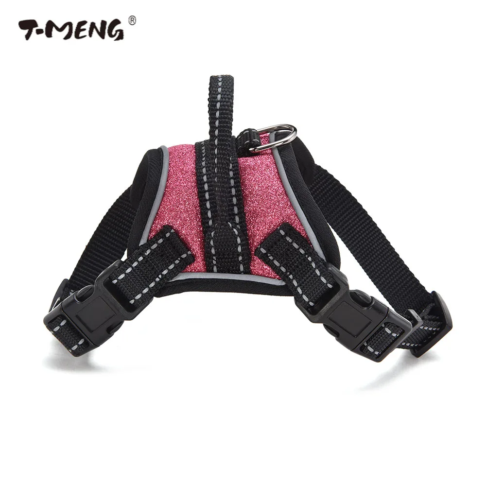 

T-MENG Reflective Dog Harness For Puppies Chihuahua Yorkie Chest Straps Vest K9 Sparkling Small Dog Harnesses Collar Pet Product