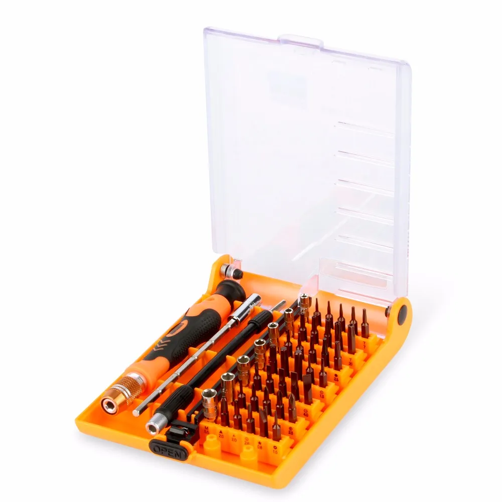 JAKEMY 45 in 1 Precision Screwdriver Bits Chrome Vanadium Socket Set Extension Rod for Electrical Appliances Repair Tools Kit