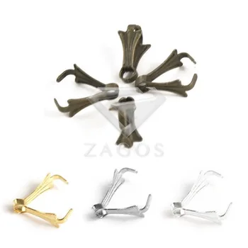 

100Pcs 10x4mm Clips Pendant Clasps Bails Beads Connector Charms Findings for Necklace Bracelet DIY Jewelry Making BA0033