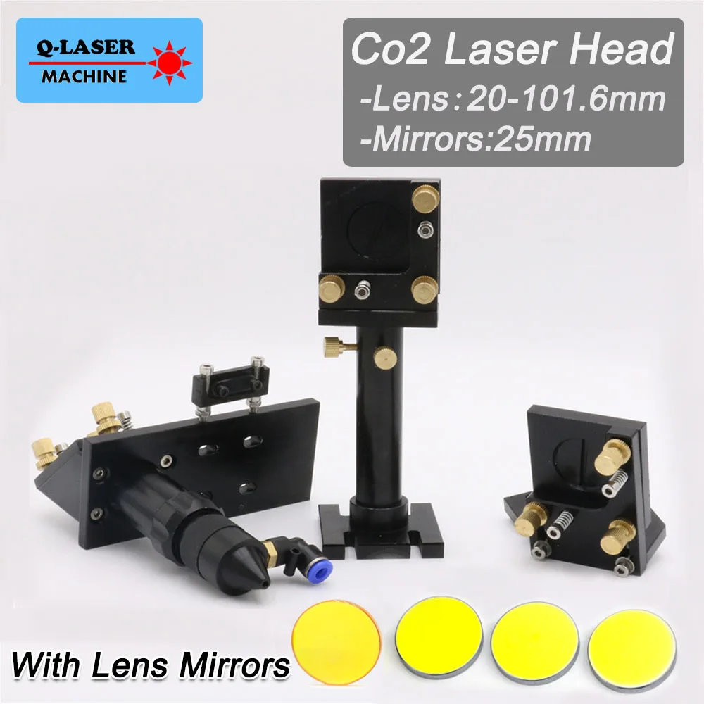 

Whole Set Co2 Laser Cutter Head for Co2 Laser Machine With Laser Focus Lens And Reflect Laser Mirrors