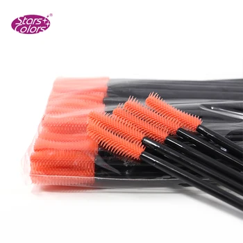 

50 pcs/Bag 4 styles High quality Plastic Silicone Soft makeup brushes Eyelash Extension Brushes Makeup Tools length 105mm