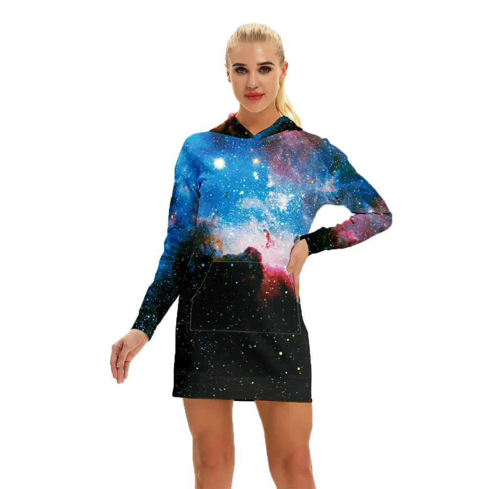 JSMY New fashion Space Galaxy Starry Sky Long Sweatshirt Casual Pullover Hooded Top JSMY New fashion Space Galaxy Starry Sky Long Sweatshirt Casual Pullover Hooded Top