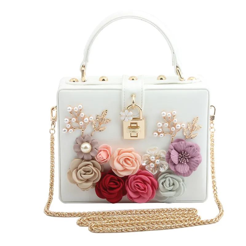 حقيبة يد فاخرة حقائب النساء مصمم الماس الكتف Crossbody أكياس سلاسل مساء رفرف حقيبة السيدات صندوق زهور قفل مخلب محفظة