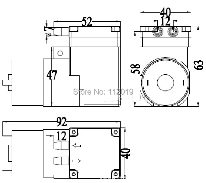 DC12V большой поток воздуха 12L/мин вакуумный микро-насос воздушный насос для медицинского и промышленного оборудования авто