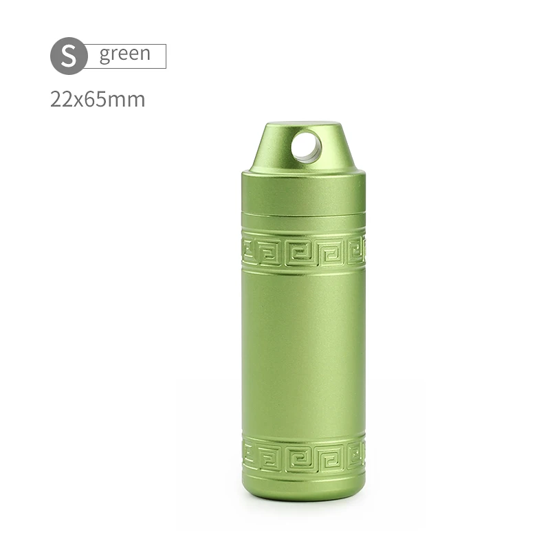 S/L металлическое уплотнение бутылки канистра Открытый выживания водонепроницаемый бак кемпинг спасательное оборудование комплект - Цвет: S green