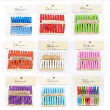Coloffice 20PCs/Set Simple Wood Photo folder Colorful Wooden Clip Snack Clip Send Twine Decoration Room Office School Supplies