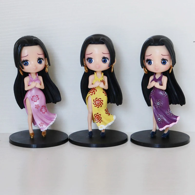 Pvc 3 Styles Purple Yellow Pink Boa Hancock Anime Figure One Piece
