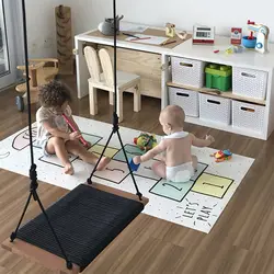 Дети Напольные Нескользящие коврики для игры комната для мальчиков и девочек пол прыжки сетки цифровой шашки коврики ковры ребенка