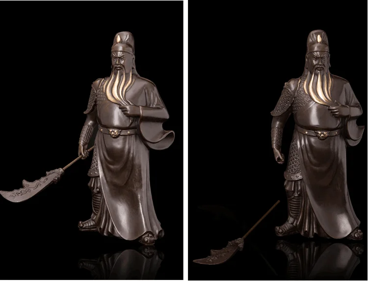 Старинные производители игр продают ремесла скульптурные украшения Guan Gong медные украшения