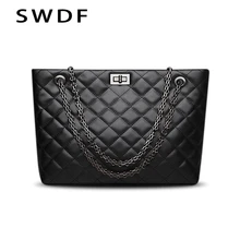 Роскошные брендовые клетчатые сумки через плечо для женщин, большие женские сумки, дизайнерские черные кожаные сумки-мессенджеры, женские сумки через плечо