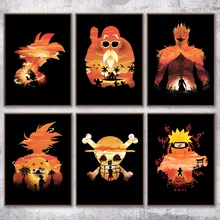 One Punch Man Naruto One Piece Dragon Ball Anime Posters And Prints Wall Art Canvas Painting Wall Pictures Kids Room Home Decor