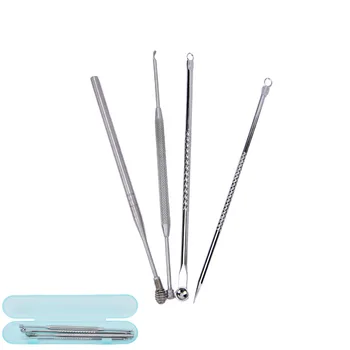 

4Pcs/Case Ear Care Tools Remover Tool+Ear Wax Stick Kit Set Blackhead Pimple Comedone Acne Extractor Useful