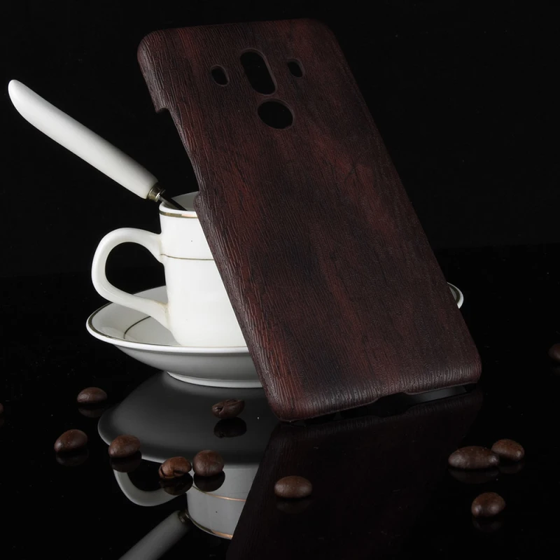 Huawei Mate 10 Pro 6inch Wood grain PU leather +PC case_5