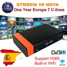 GT Media V8 Nova DVB S2 Freesat Satellite Receiver H 265 built in WIFI 1Year Europe