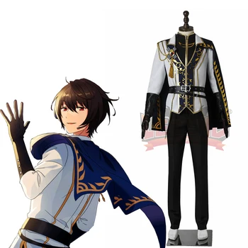 

Ensemble Knights Ritsu Sakuma Cosplay costume custom made blue set white uniform with cloak