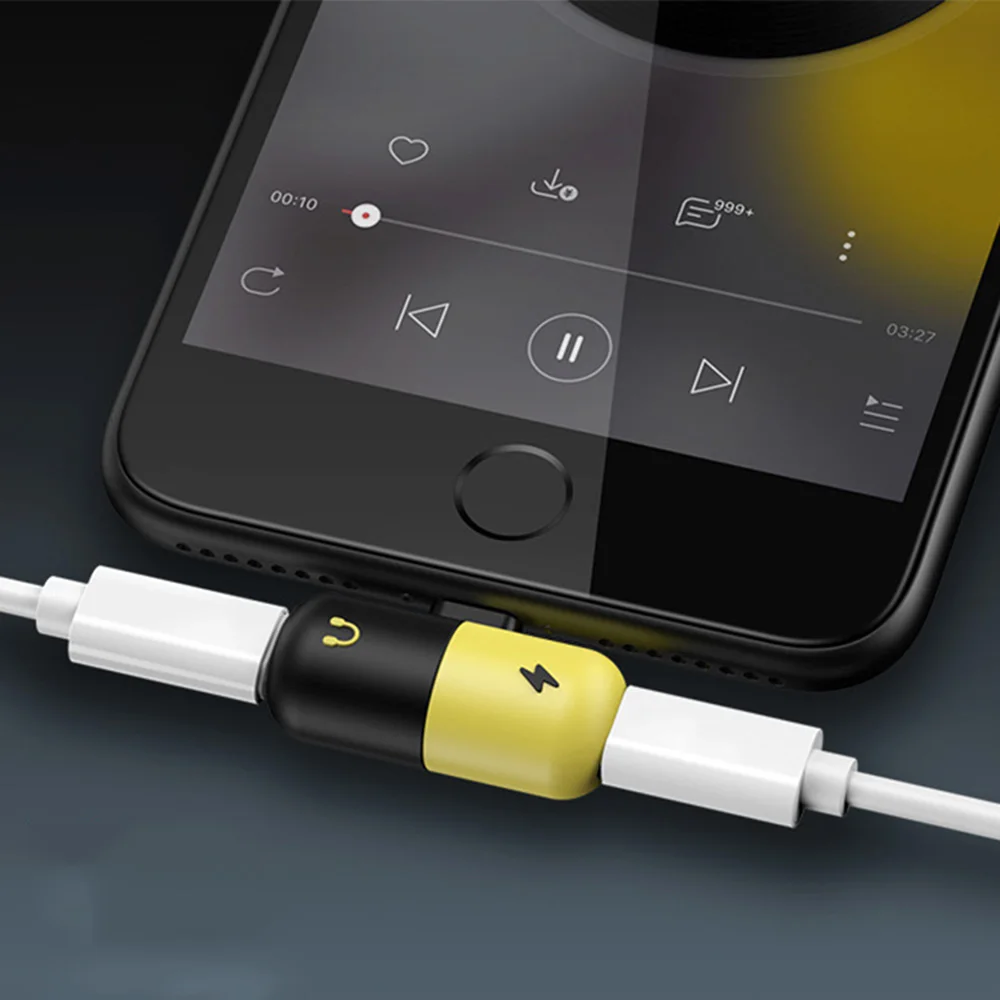 2 pcs/lot 2 in 1 for Lightning Adapter For iPhone 7 Charging Adapter For iPhone 8 7 Plus 10 X Charger Splitter Headphone Adapter