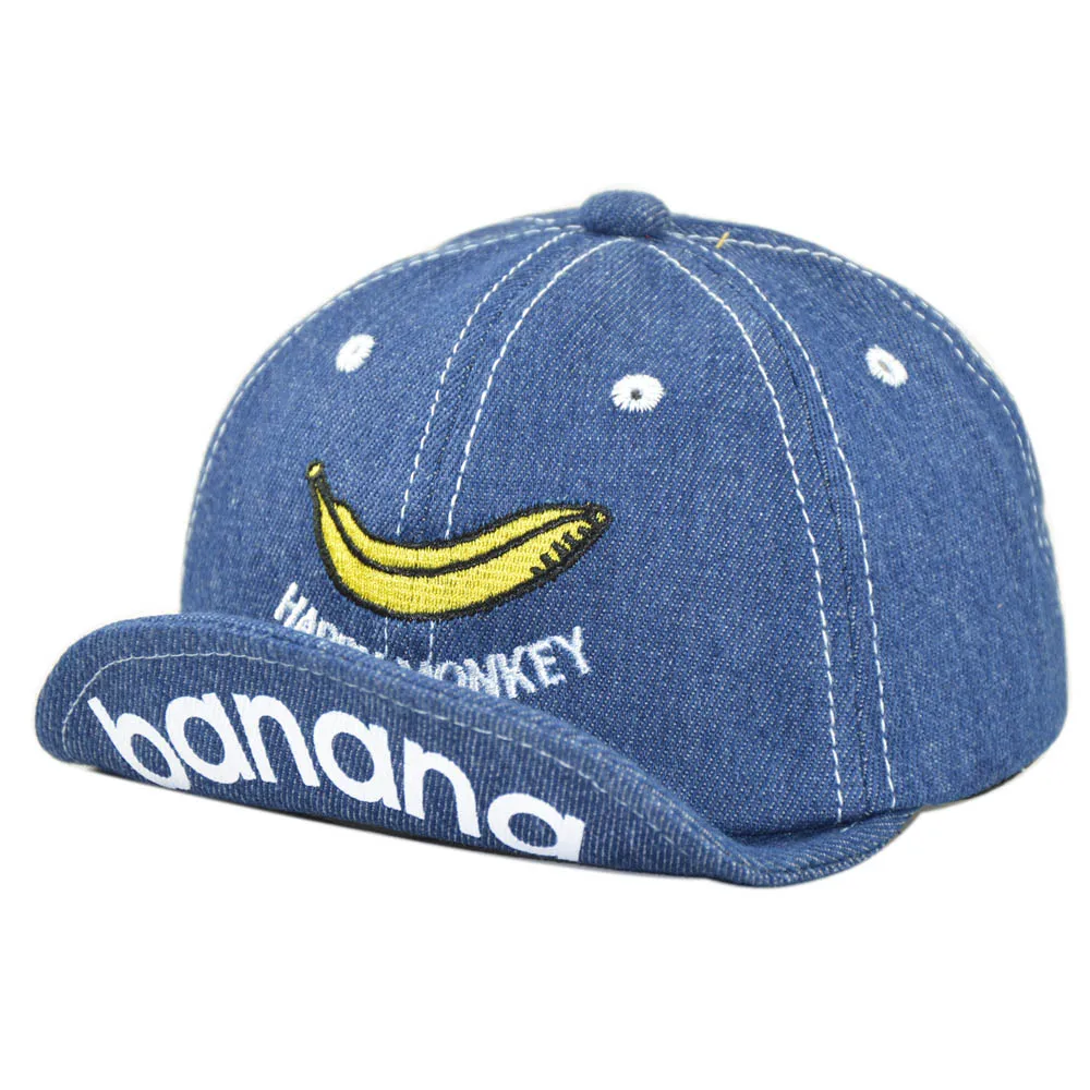 

Kids Cap Banana Baseball Cap Denim Baby Hat Boys Girls Cartoon Cute Soft Visor Snapback Spring Summer Anti-UV Sun Hat
