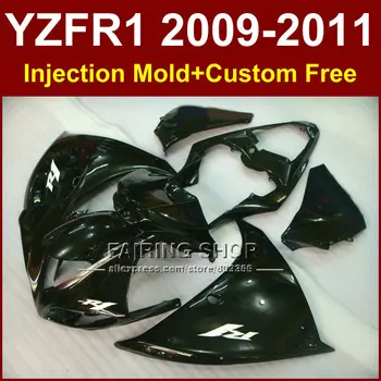 

Glossy black motorcycle fairings for YAMAHA Injection mold YZF R1 09 10 11 12 R1 body parts YZF1000 YZF R1 2009 2010 2011+7Gifts