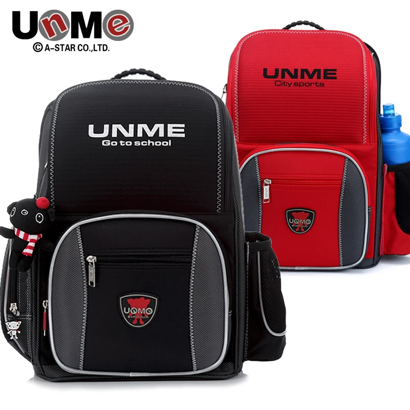 UNME luxury bags backpacks 2016 Children's handmade bags boys and girls primary school backpack schoolbag child protection bones