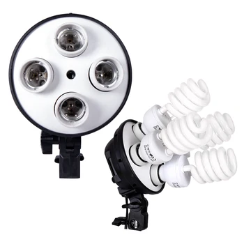 

E27 Base Four Lamp Holder Light Bulb Use For Softbox Kit 4 in 1 For Photo Photography Studio