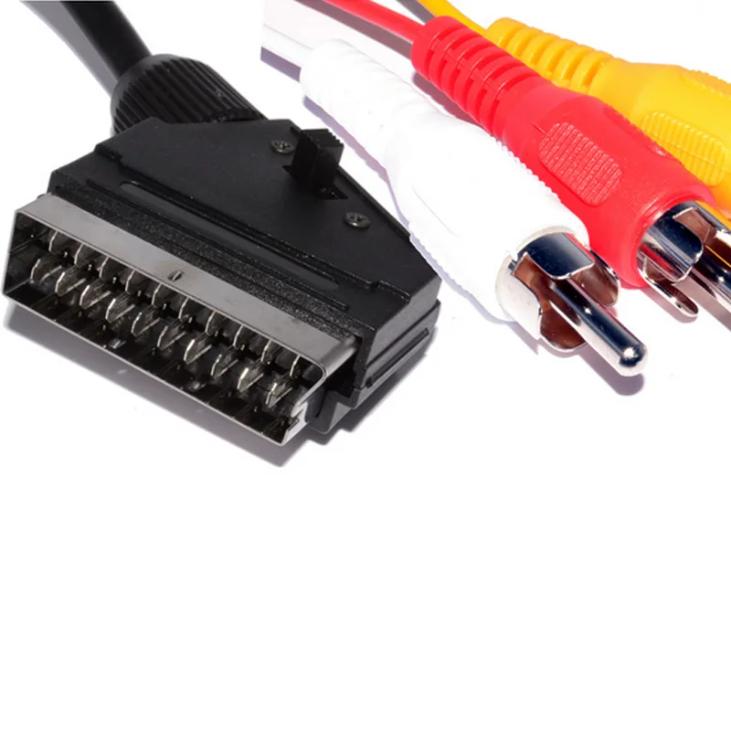 

1.5m 21 Pin Scart to 3 x Phono Cable IN OUT Switchable Triple RCA Composite Lead Switch EM88