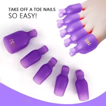 5 pçs pé toe embeber fora do tampão conjunto colorido clipe de plástico uv gel polonês removedor envoltório manicure arte do prego ferramenta kit manicure ferramenta
