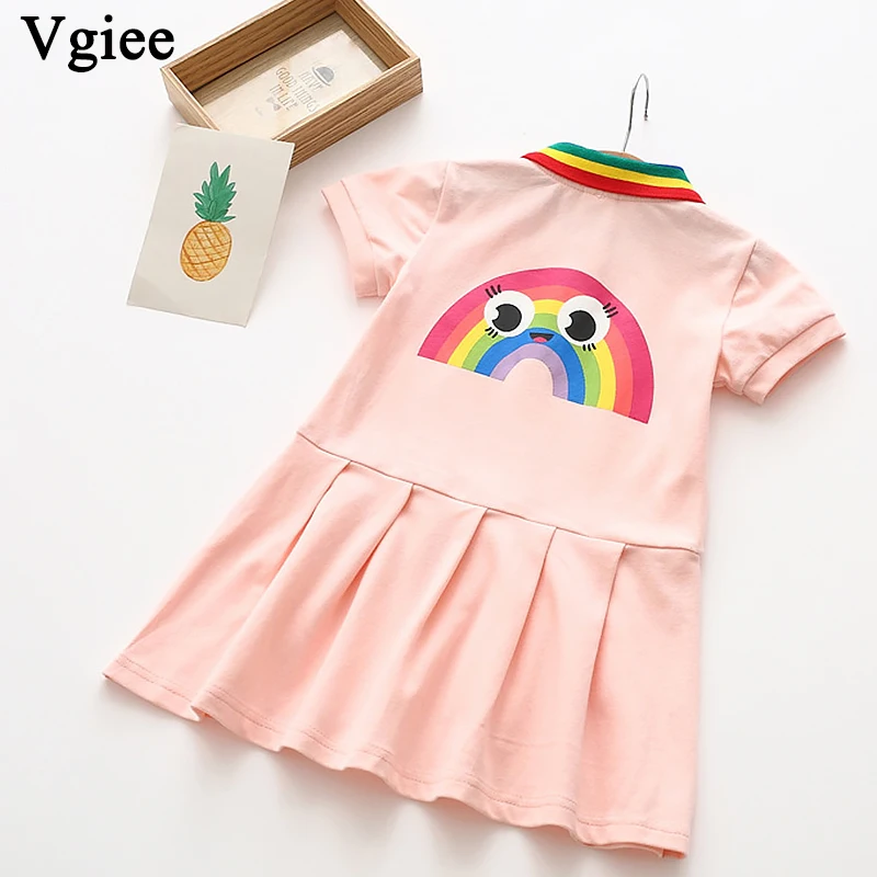 

Vgiee Kids Dress for Baby Girls Dresses 2019 Spring Summer Party Princess Dress Print for Rainbow Little Girls Clothing CC337
