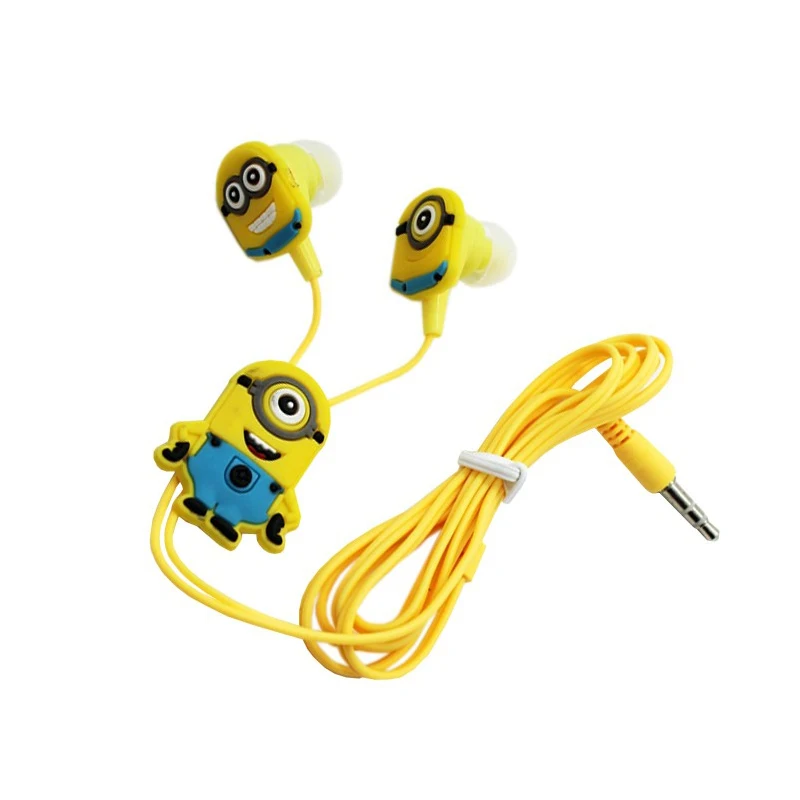New Cartoon Minions Earphone Despicable Me 3.5 MM In ear Wired Earphone