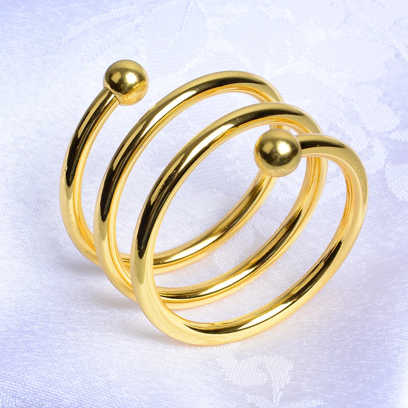 10 pcs luxury gold spiral shape napkin rings metal napkin ring holder