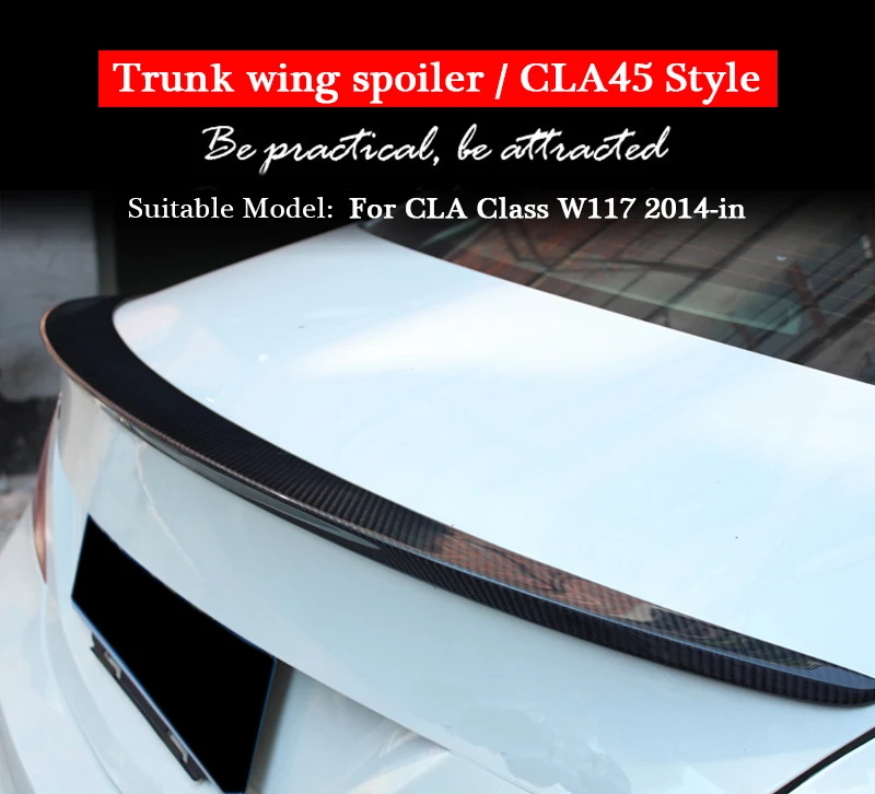 Для Mercedes CLA W117 C117 X117 задний багажник высокий удар спойлер Duckbill крыло для AMG стиль карбоновое волокно без дрели CLA180 CLA200 13